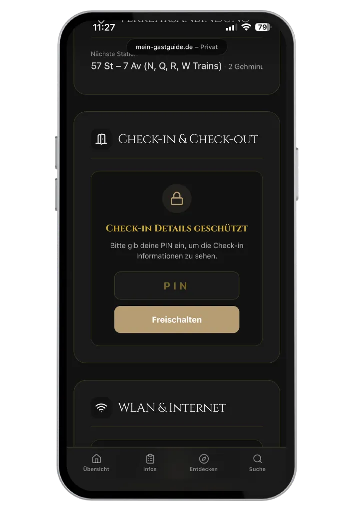 Check-in Screen