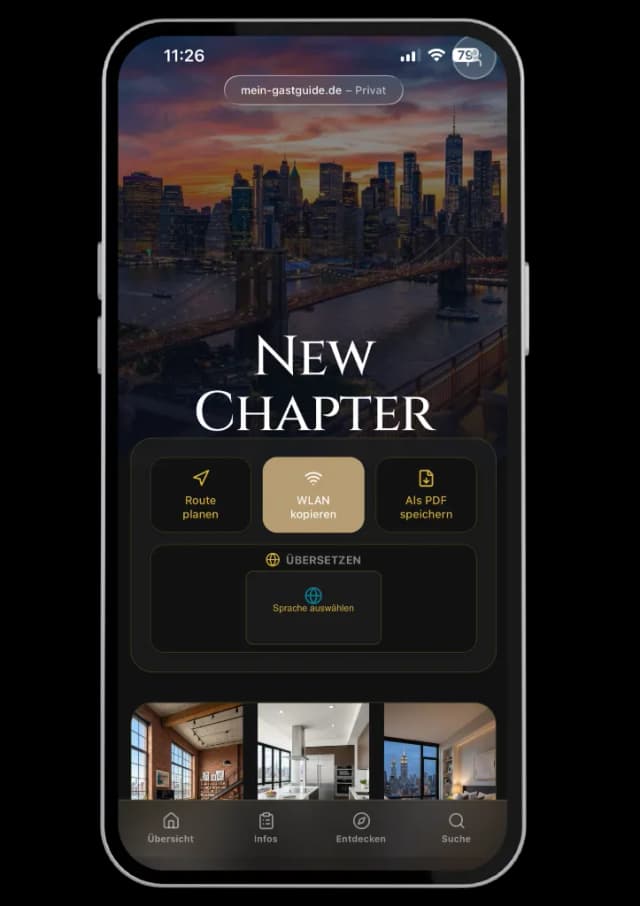 Gastguide Home Screen