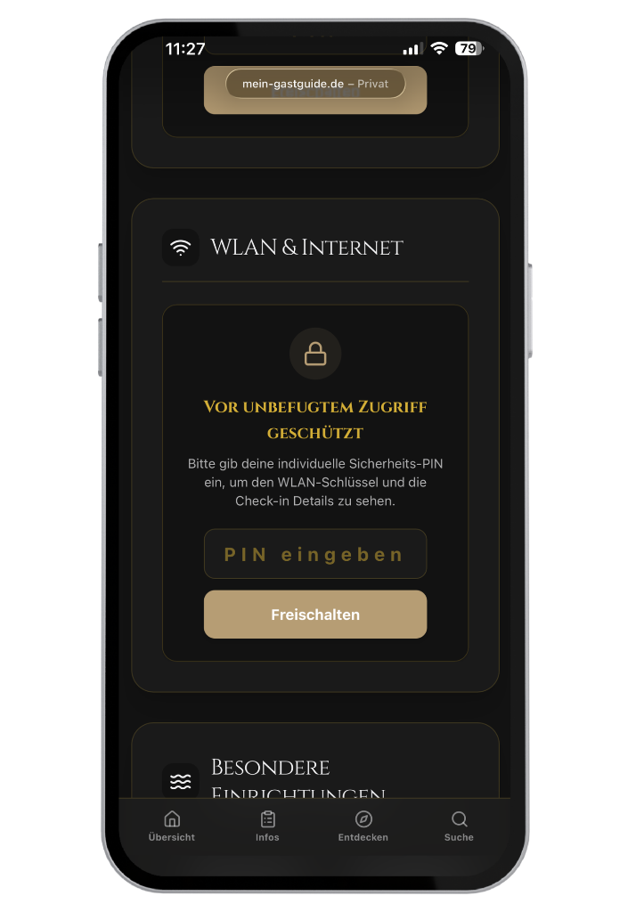 WLAN-Passwort automatisch am Anreisetag anzeigen – digitale Gästemappe